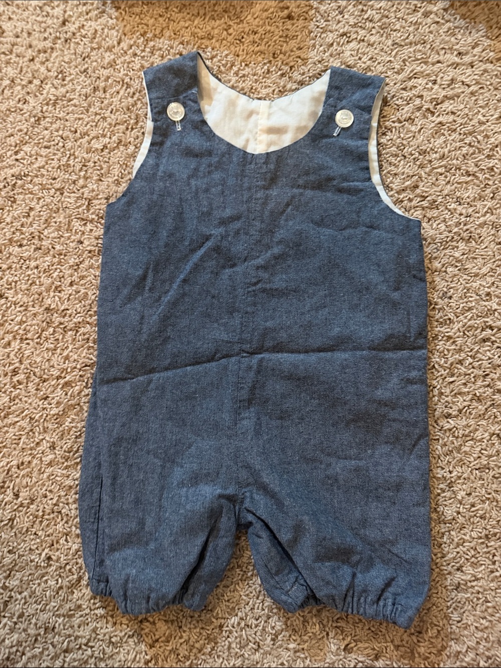 Lolly Wolly Doodle Navy Blue Button-Strap Overalls